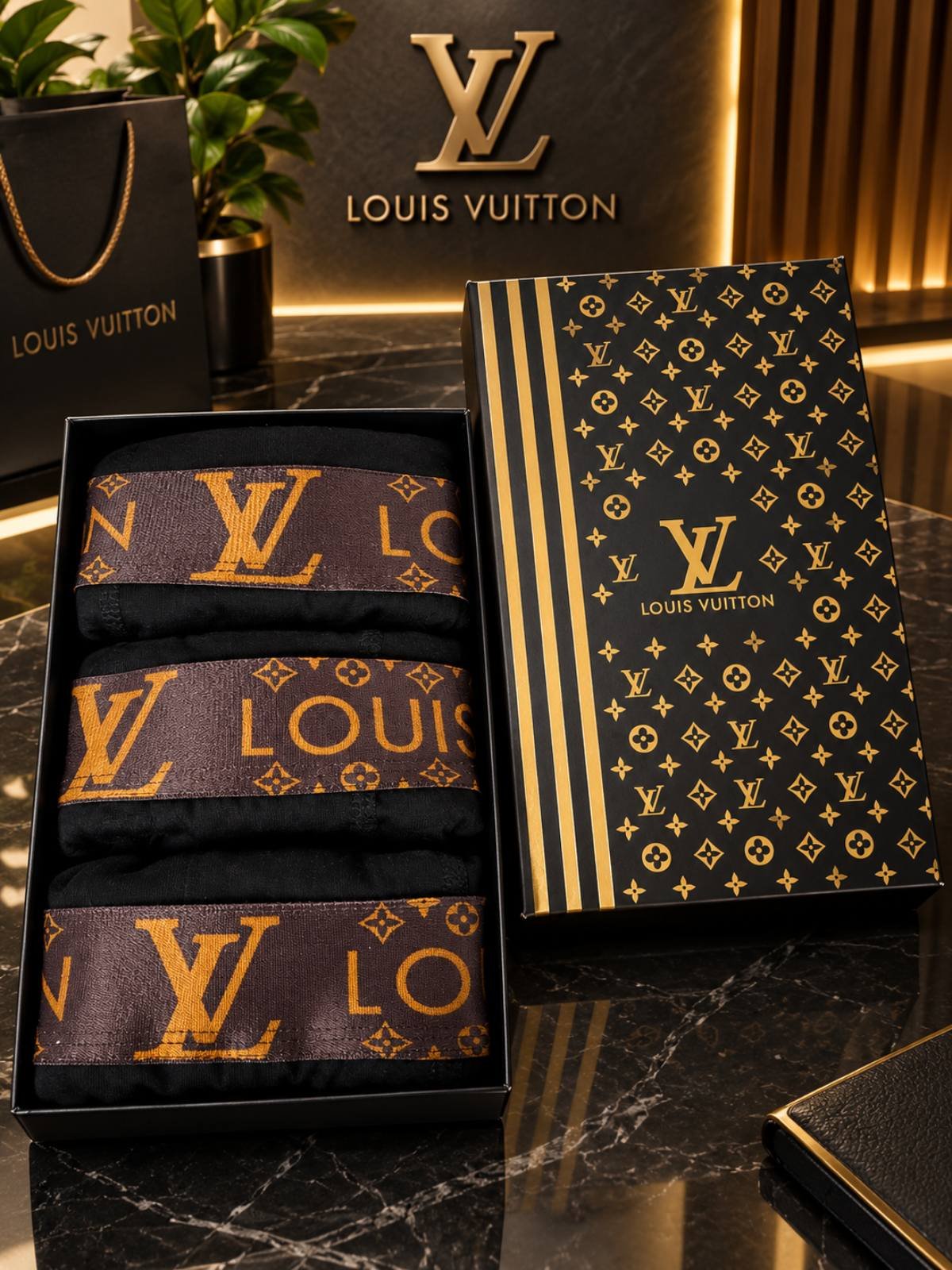 Louis Vuitton — Мъжки боксерки 3бр/кутия #86